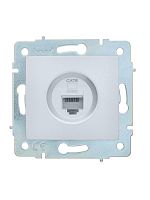 Розетка компьютерная 1-м СП ASTI IP20 RJ45 механизм Cat 6e жемчуж./бел. перламутр. LEZARD 7081-3088-140