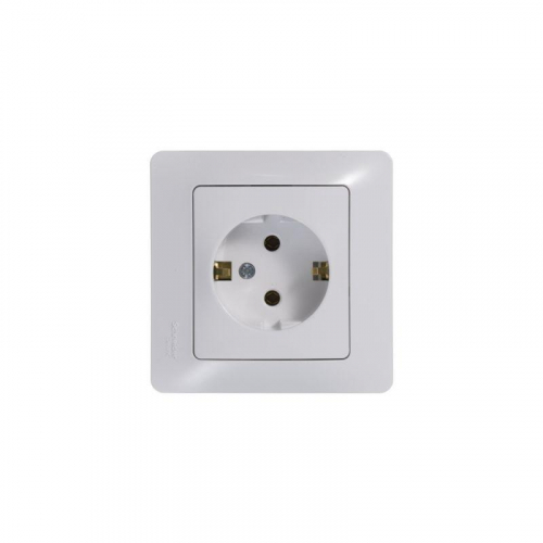 Розетка 1-м СП Glossa 16А IP20 с заземл. механизм бел. SE GSL000143 фото 4