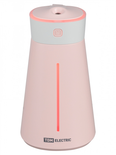 Портативный увлажнитель воздуха "Ареал мини", 0,38 л, RGB, насадки: вентилятор, ночник, розовый, TDM фото 4