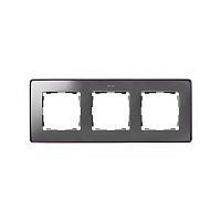Рамка 3-м Simon82 Detail холодный алюм.; основание фиол. Simon 8201630-254