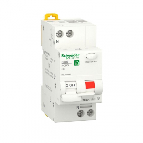 Выключатель автоматический дифференциального тока (ДИФ) RESI9 1P+N С 6А 6000А 30мА тип A SchE R9D55606