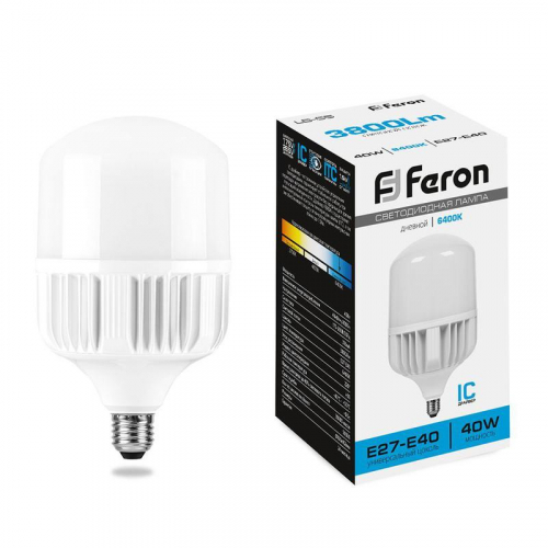 Лампа светодиодная LB-65 40Вт T100 6400К E27-E40 230В FERON 25538