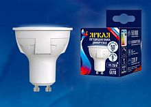 Лампа светодиодная LED-JCDR 6W/NW/GU10/FR/DIM PLP01WH Яркая 6Вт матовая GU10 диммир. (упак. картон) Uniel UL-00003988
