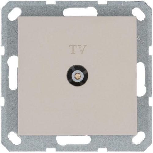 Розетка телевизионная проходная TV Ф9.5мм механизм тауп Jasmart G6002T
