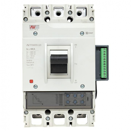 Выключатель автоматический 400А 100кА AV POWER-3/3 ETU2.2 AVERES EKF mccb-33-400H-2.2-av фото 3