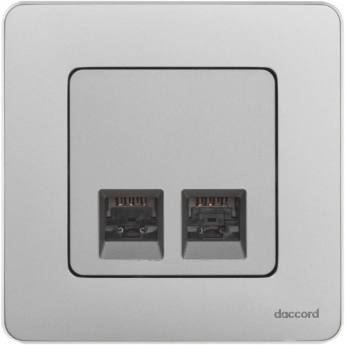 Розетка компьютерная 2-м Inspiria RJ45 кат.6 UTP механизм алюм. IEK 673842 фото 2