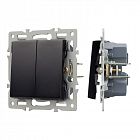 Механизм выключателя двухклавишный непроходной SWT-MK02-PL-BK (250В 16А) Arlight 043725