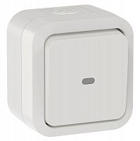 Переключатель 1-кл. ОП TORS TS302 10А IP55 с индикацией бел. IEK TS-V10-1-10-55-K01