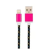 Кабель USB для iPhone 5/6/7 моделей шнур в тканевой оплетке черн. Rexant 18-4245