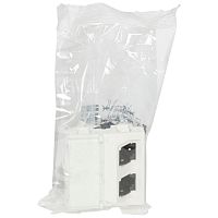 Розетка компьютерная 2-м СП 2мод. Mosaic RJ45 кат.6 STP 45град. механизм бел. Leg 076506