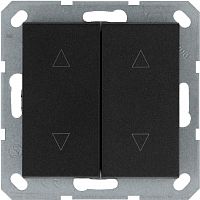 Выключатель для жалюзи 2-кл. 10А IP20 механизм черн. матовый soft touch Jasmart G3028PB