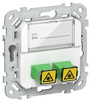 Розетка 2-м СП FLITE РОВ-2-ФлБ оптоволокон. механизм бел. IEK FI-KO20-K01
