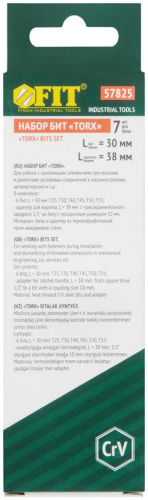 Набор бит дюймTORхдюйм CrV (уп.7шт) FIT 57825 фото 4
