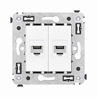 Розетка телефонная 2-м СП Avanti "Белое облако" RJ12 без шторок механизм DKC 4400614