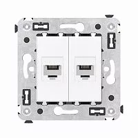 Розетка телефонная 2-м СП Avanti "Белое облако" RJ12 без шторок механизм DKC 4400614