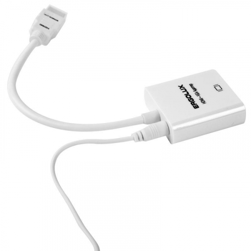 Переходник VGA-HDMI+AUX ELX-VA01P-HDMI комплект пластик пакет бел. Ergolux 15297 фото 4
