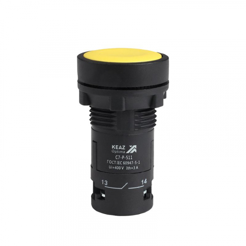Кнопка OptiSignal Compact D22 С7-P-511 желт. 1НО+1НЗ XB7NA55 КЭАЗ 362046