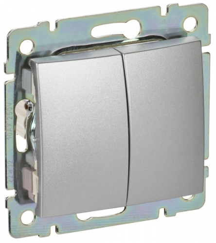 Выключатель 2-кл. СП Valena 10А IP31 250В механизм алюм. IEK 770105