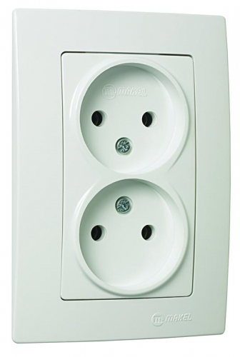 Розетка 2-м СП Lillium NaturalKare 16А 250В без заземл. бел. Makel 32001017