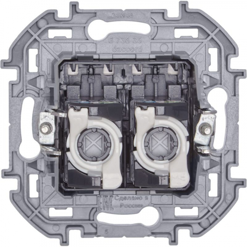 Розетка компьютерная 2-м Inspiria RJ45 кат.5E UTP бел. IEK 673835 фото 4