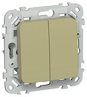 Выключатель проходной 2-кл. СП FLITE ВС62-1-0-ФлО 10А механизм олив. IEK FI-V22-0-10-1-K26
