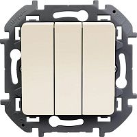 Выключатель 3-кл. Inspiria 20А IP20 250В 10AX механизм сл. кость IEK 673641