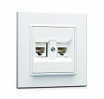 Розетка компьютерная двойн. СП Karea 16А IP20 CAT 5 бел. Makel 56001036