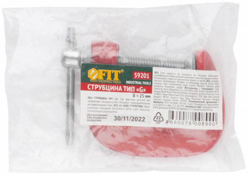 Струбцина тип "G" 25мм 1дюйм FIT 59201 фото 3
