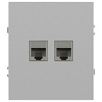 Розетка информационная 2-м СП Arktik RJ45 16А IP20 250В алюм. Эра Б0070486
