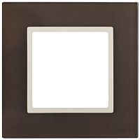 Рамка 1-м 14-5101-31 стекло Elegance мокко+сл. кость ЭРА Б0034485