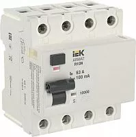 Выключатель дифференциального тока (УЗО) 4п 63А 100мА тип AC-S ВДТ R10N ARMAT IEK AR-R10N-4-063CS100
