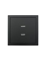Розетка 1-м СП ZIMA IP20 + 2 USB разъем механизм черн. бархат LEZARD 704-4288-192