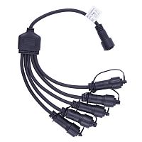 Провод-разветвитель для гирлянд UCX-F90 S5/0.4M/BK серии F90PRO 0.4м 5 выходов статика/мерцание IP67 черн. Uniel UL-00013237