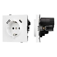 Розетка 1-м СП SCT-TENDO-MUAC-PL-WH 16А IP20 230В с USB зарядкой механизм Arlight 054086