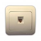 Розетка телефонная 1-м СП Mimoza 16А IP20 крем./крем. Makel 25014