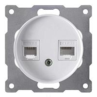 Розетка компьютерная + телефонная 2-м СП Florence RJ45 + RJ11 кат.5E механизм бел. (1E20801300) OneKeyElectro 2172771