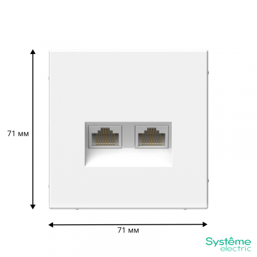 Розетка двойная компьютерная ArtGallery RJ45+RJ45 кат. 6A механизм лотос SE GAL001388 фото 2