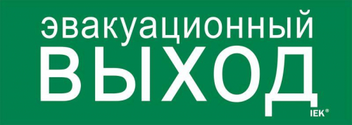 Этикетка самоклеящаяся 280х100мм "Эвакуационный выход" IEK LPC10-1-28-10-EVV