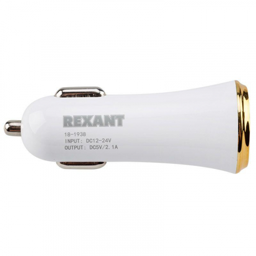 Автозарядка в прикуриватель 2хUSB с индикацией (АЗУ) 1000+2100мА бел. Rexant 18-1938 фото 8