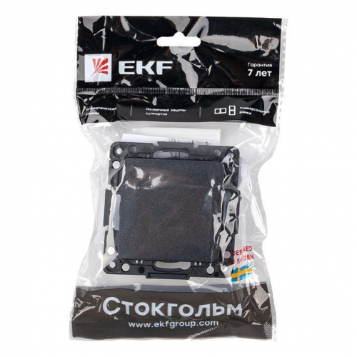 Переключатель проходной 1-кл. Стокгольм 10А механизм черн. PROxima EKF EZV10-025-10 фото 7