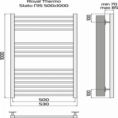 Полотенцесушитель Stato white П15 500х1000 Royal Thermo НС-1433970 фото 4