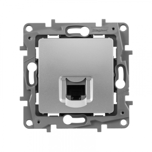 Розетка компьютерная СП Etika RJ45 кат.6 UTP алюм. IEK 672453 фото 3
