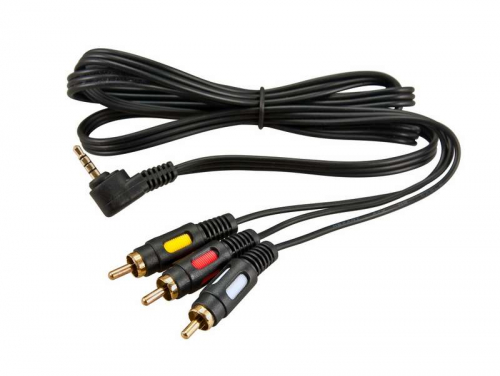 Шнур 3.5мм 4C Plug - 3RCA Plug 1.5м (GOLD) Rexant 17-4412