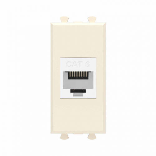 Розетка компьютерная 1мод. Avanti "Ванильная дымка" RJ45 кат.6 без шторок модульная механизм DKC 4405691