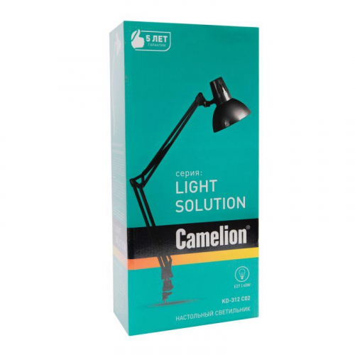 Светильник настольный KD-312 40Вт E27 230В струбцина черн. Camelion 10999 фото 10