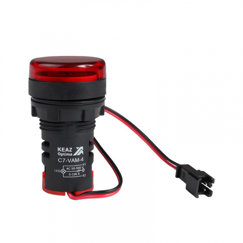Индикатор тока и напряжения OptiSignal Compact D22 С7-VAM-4 красн. 50-500В AC/0-100А AD22VAM КЭАЗ 375699
