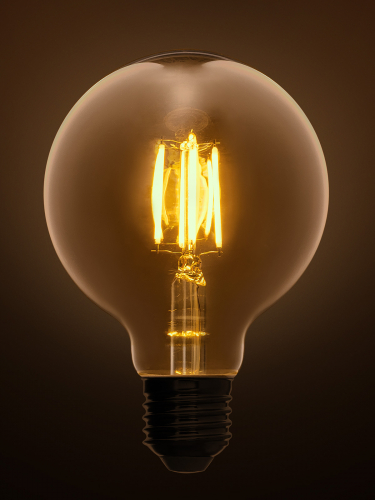 Лампа светодиодная «Винтаж» золотистая G95, 7 Вт, 230 В, 2700 К, E27 (шар) TDM фото 3