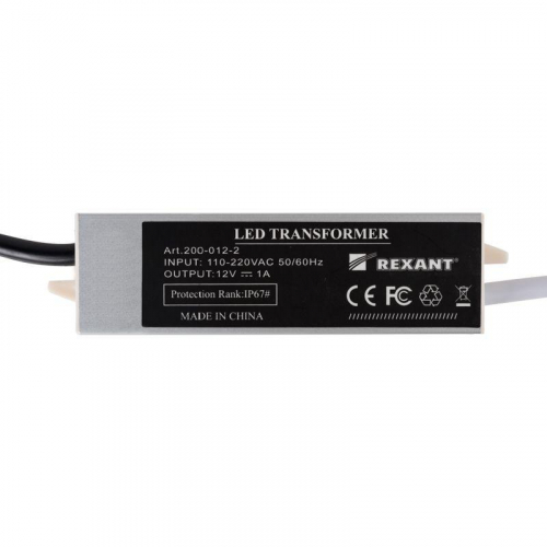 Источник питания LED 220В 12В 12Вт с проводами влагозащ. IP67 Rexant 200-012-2 фото 3