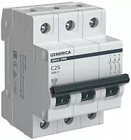 Выключатель автоматический модульный 3п C 25А 4.5кА ВА47-29М GENERICA MVA21-3-025-C-G