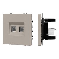 Механизм сдвоенной телефонной розетки SCT-NOBE-MTL2-SFPL-CA (RJ-11 4C) кашемир Arlight 061889